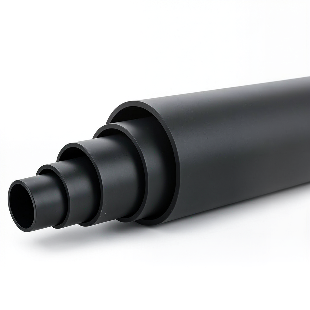 HDPE Pipe Pressure 16 Bar PE 80 Size 200 mm SDR 9 Black