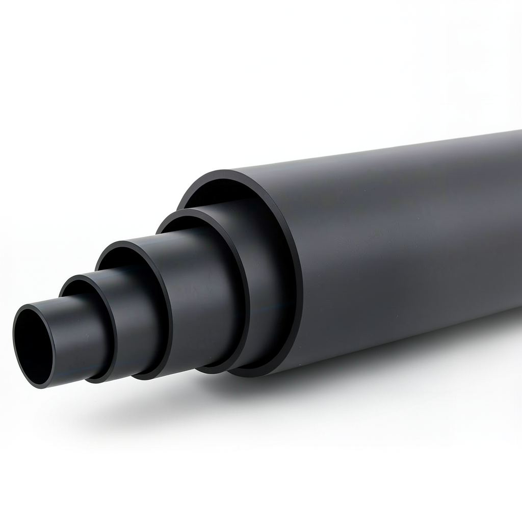 HDPE Pipe Pressure 16 Bar PE 80 Size 500 mm SDR 9 Black