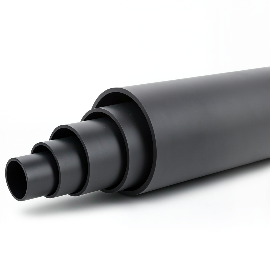 أنابيب HDPE ضغط 12.5 بار PE 80 قطر خارجي 200 مم SDR 11 لون أسود