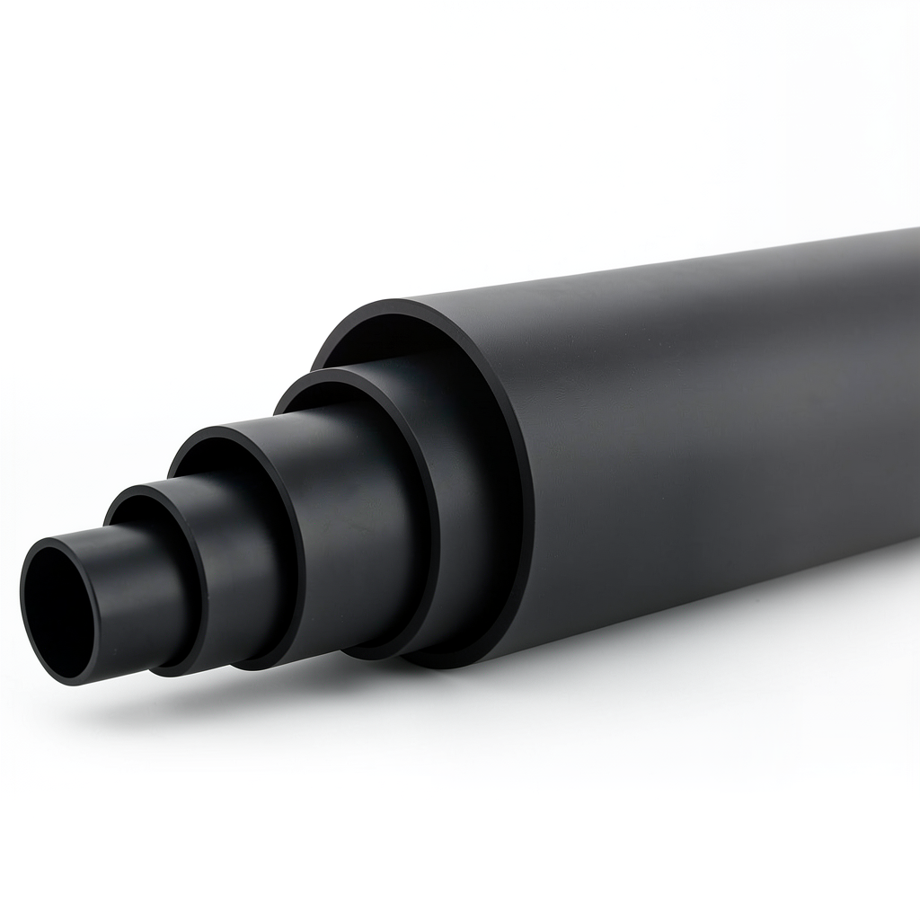 HDPE Plastic Pipe Pressure 12.5 Bar PE 80 Size 280 mm SDR 11 Black