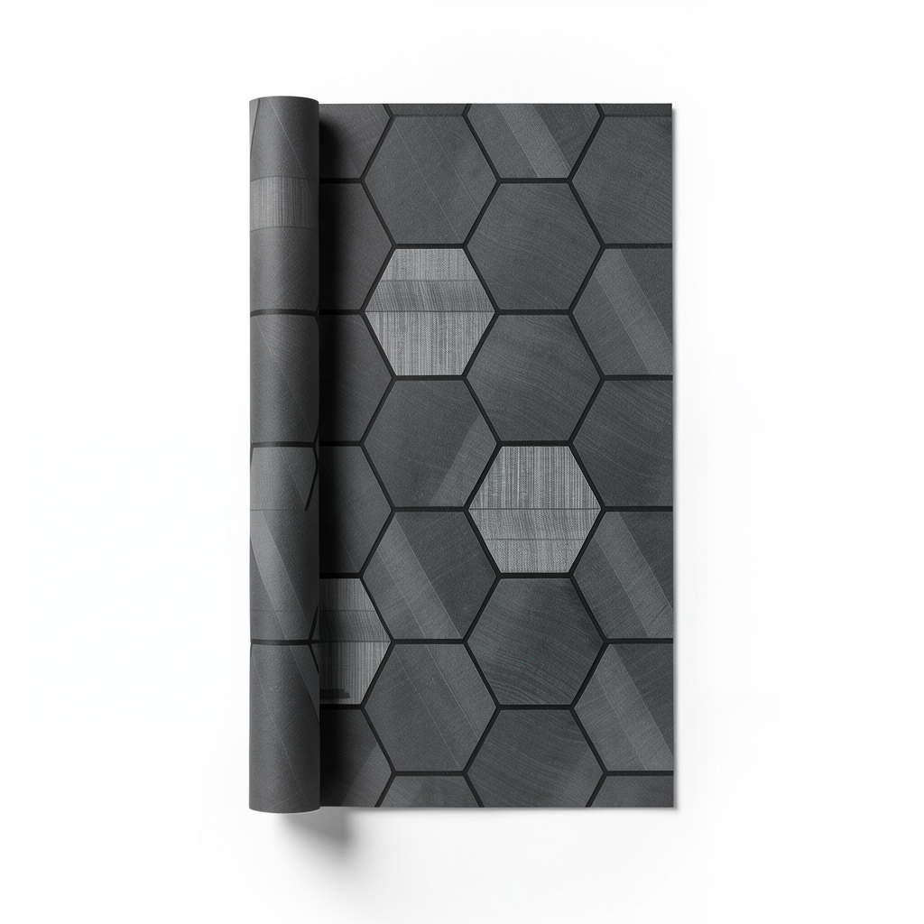 Italian Wallpaper 10m x 0.73m Dark Grey, Model 44804