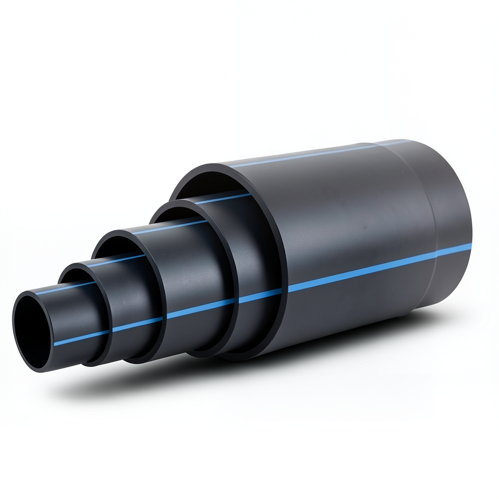 مواسير HDPE ضغط 16 بار PE 80 قطر خارجي 450 مم SDR 9 لون أسود