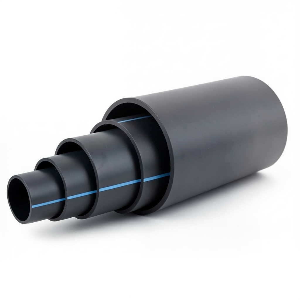 HDPE Plastic Pipe Nominal Pressure 16 Bar PE 80 OD 560 mm SDR 9 Black