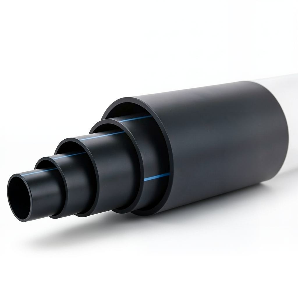 HDPE Pipe Pressure 12.5 Bar PE 80 Size 180 mm SDR 11 Black