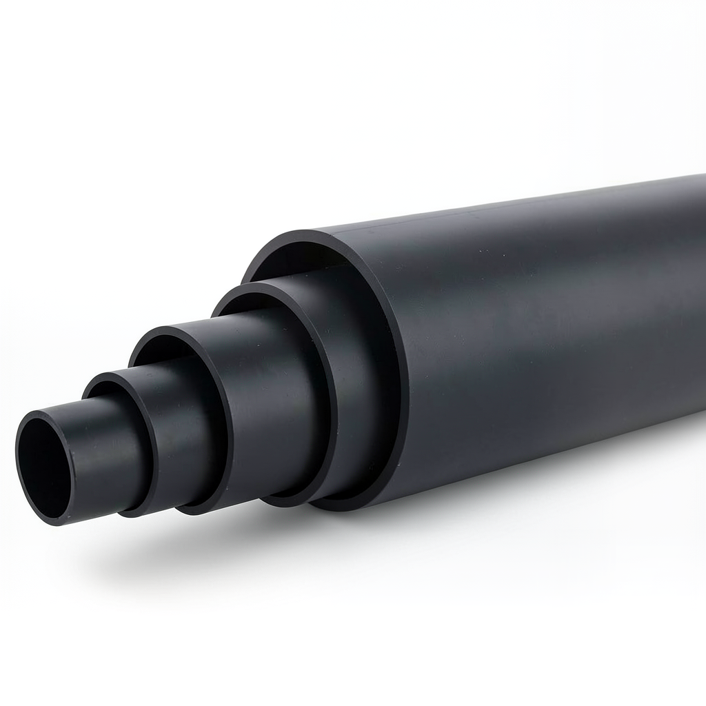 مواسير بلاستيك HDPE ضغط 12.5 بار PE 80 قطر خارجي 280 مم SDR 11 لون أسود