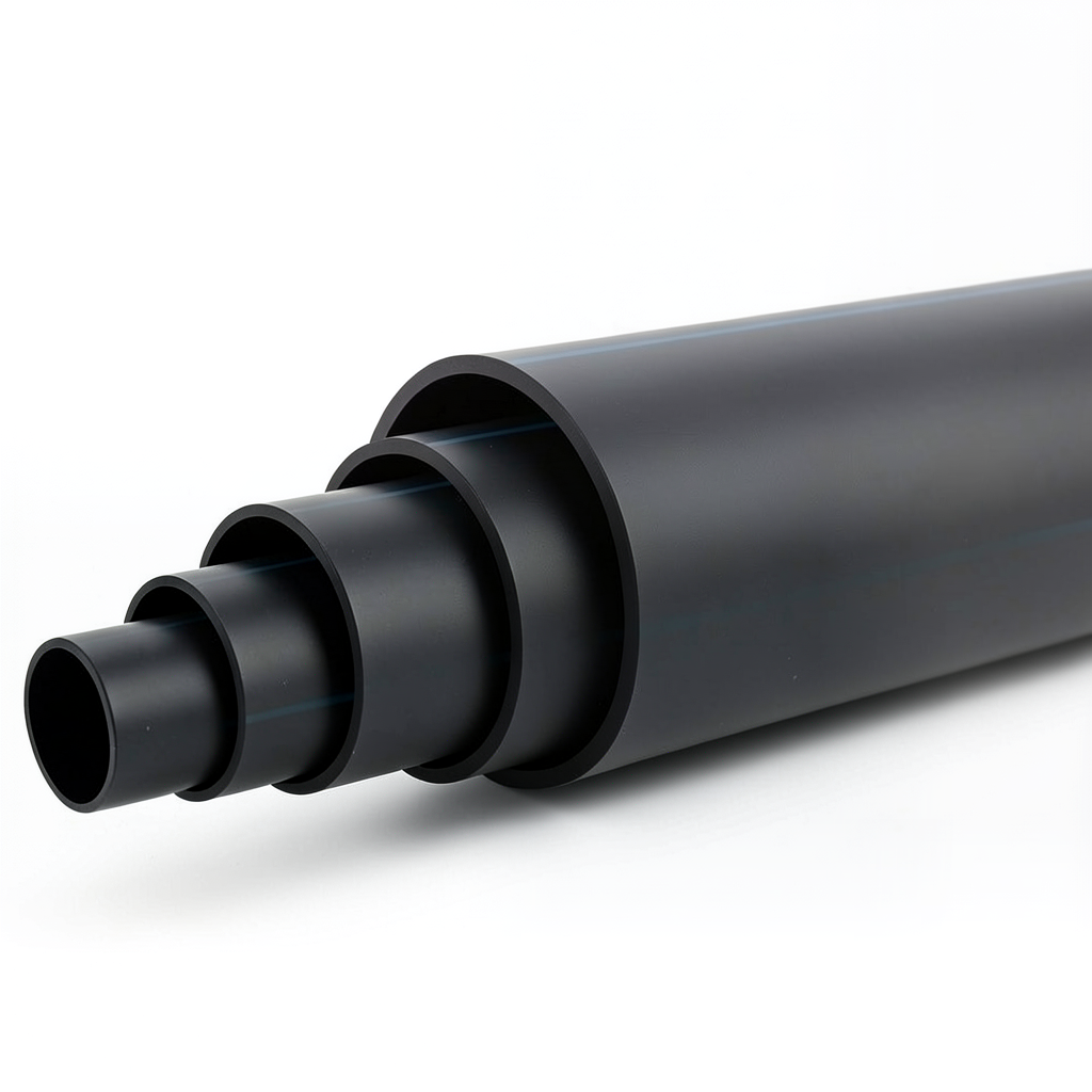 HDPE Pipe Pressure 12.5 Bar PE 80 Size OD 630 mm SDR 11 Black