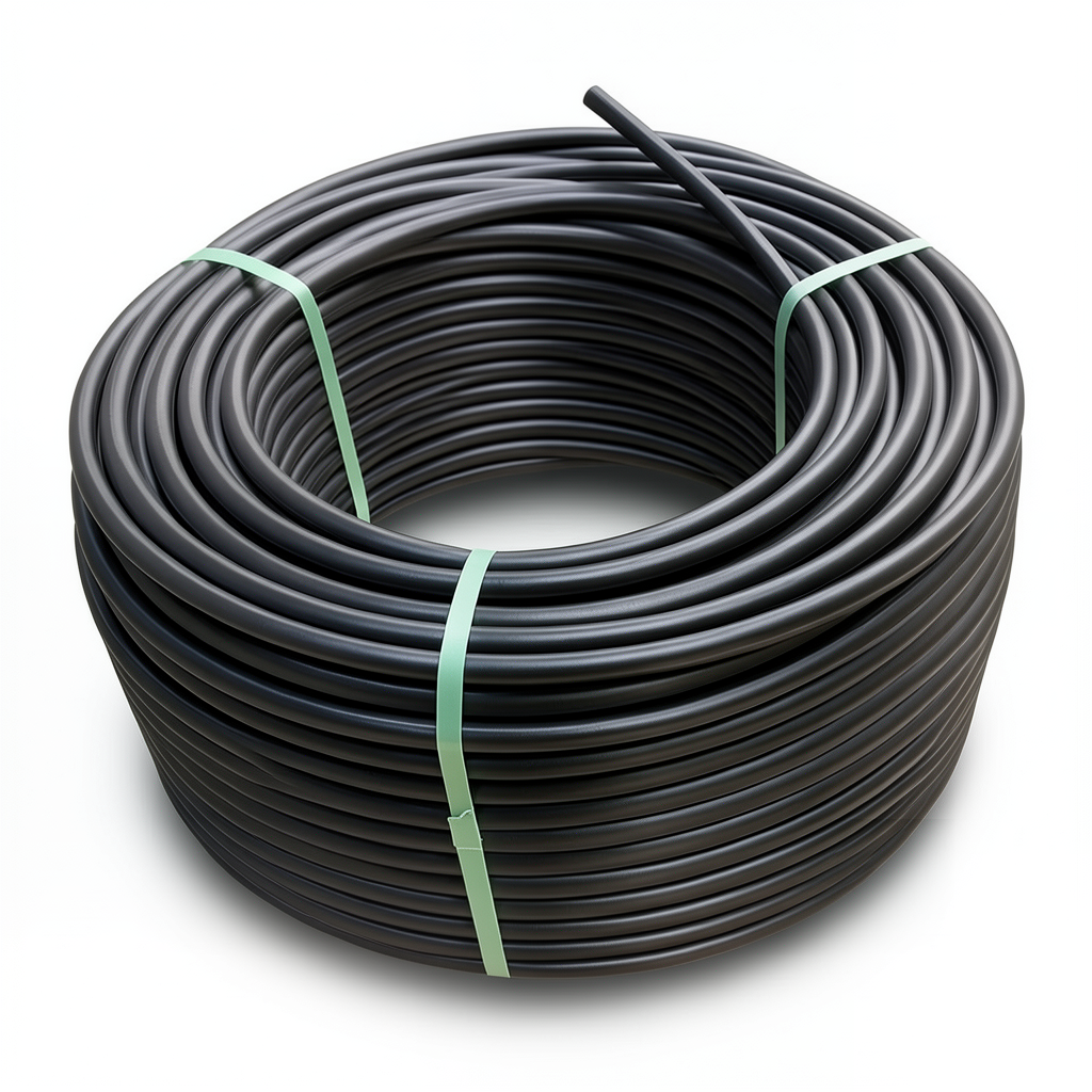لفة أنابيب HDPE ضغط 8 بار PE 80 قطر خارجي 110 مم SDR 17 أسود