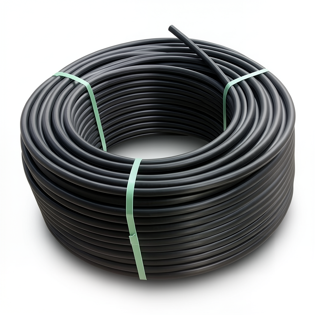 لفة أنابيب HDPE ضغط 8 بار PE 80 قطر خارجي 40 مم SDR 17 لون اسود