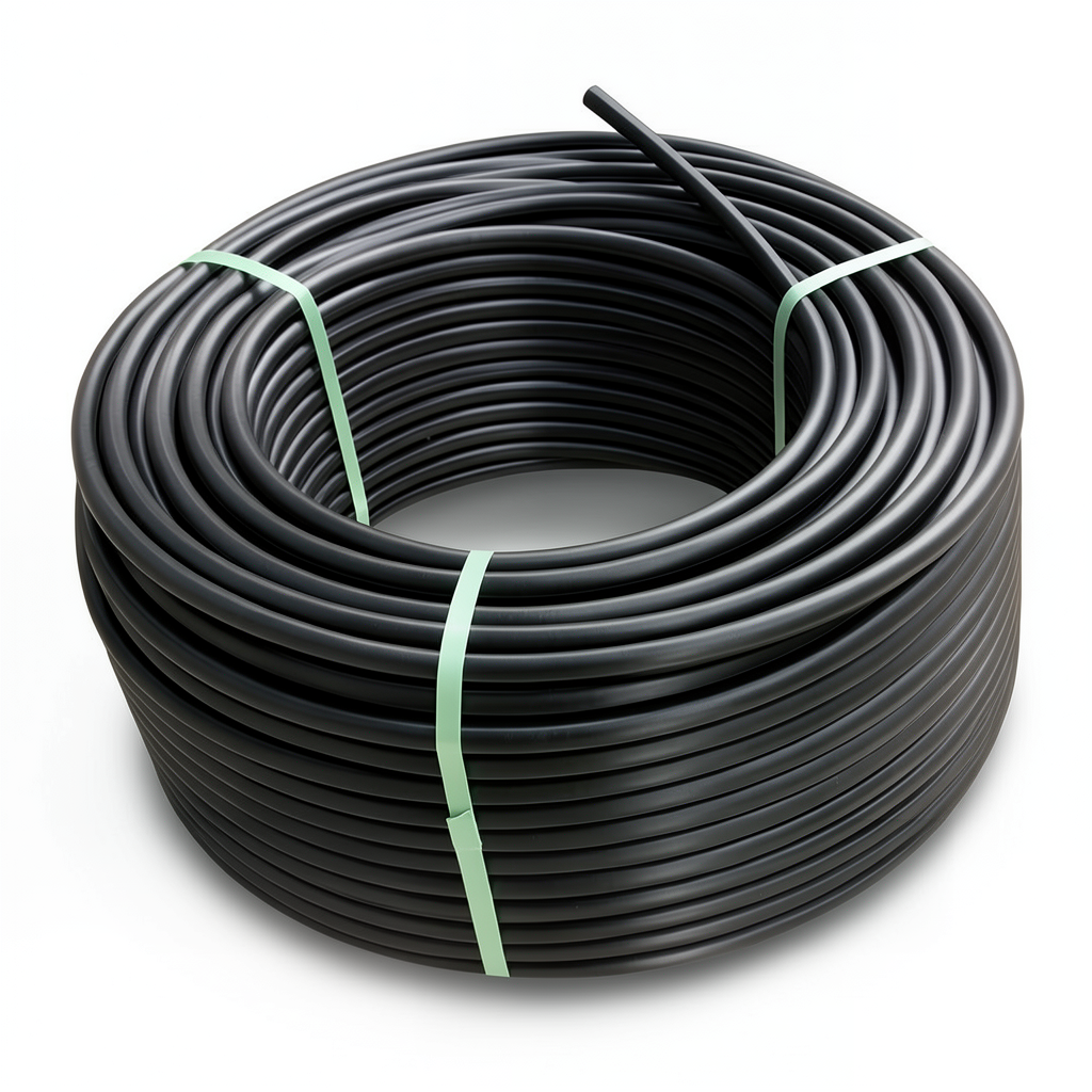 لفة أنابيب HDPE ضغط 8 بار PE 80 قطر خارجي 75 مم SDR 17 لون أسود