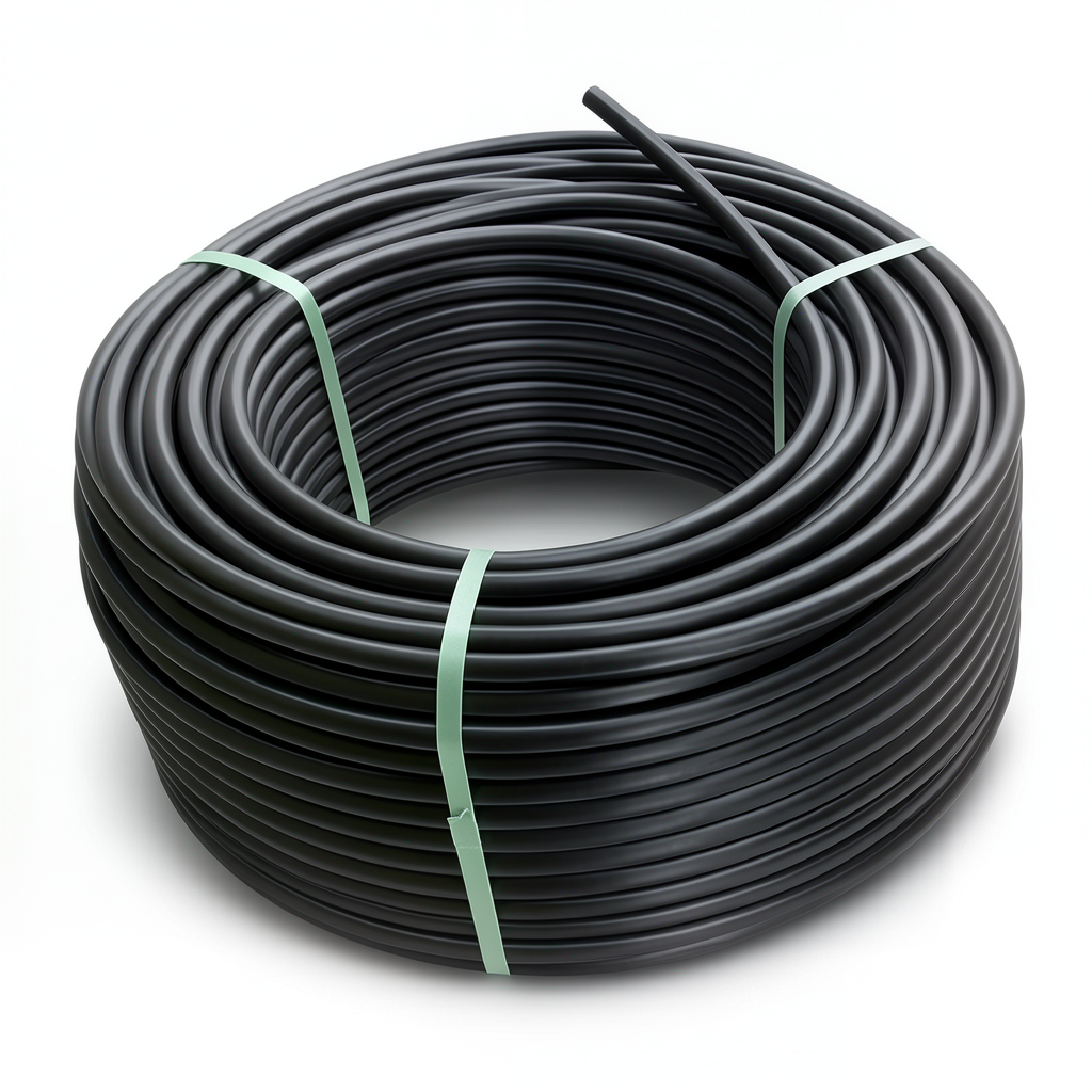 لفة أنابيب HDPE ضغط 8 بار PE 80 قطر خارجي 75 مم SDR 17 لون أسود