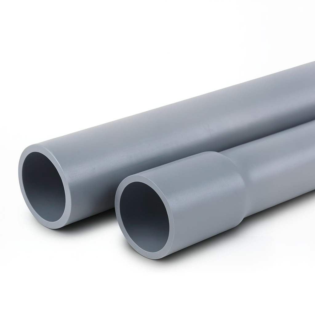UPVC Pipes Nominal Pressure 6 Bar Outside Diameter 200 mm Thickness 5.9 mm Gray