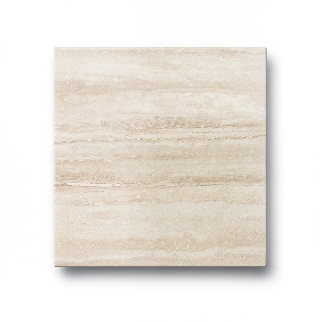 Porcelain Floor Tiles 10 mm Thickness, 60x60 cm Size, Travertino Color, Amore Design