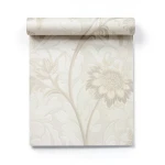 Wall Decoration Floral Design 10m x 0.73m Pale Beige, Model 4967