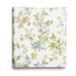 Italian Wallpaper Floral Design 10mx1.06m White with Gold