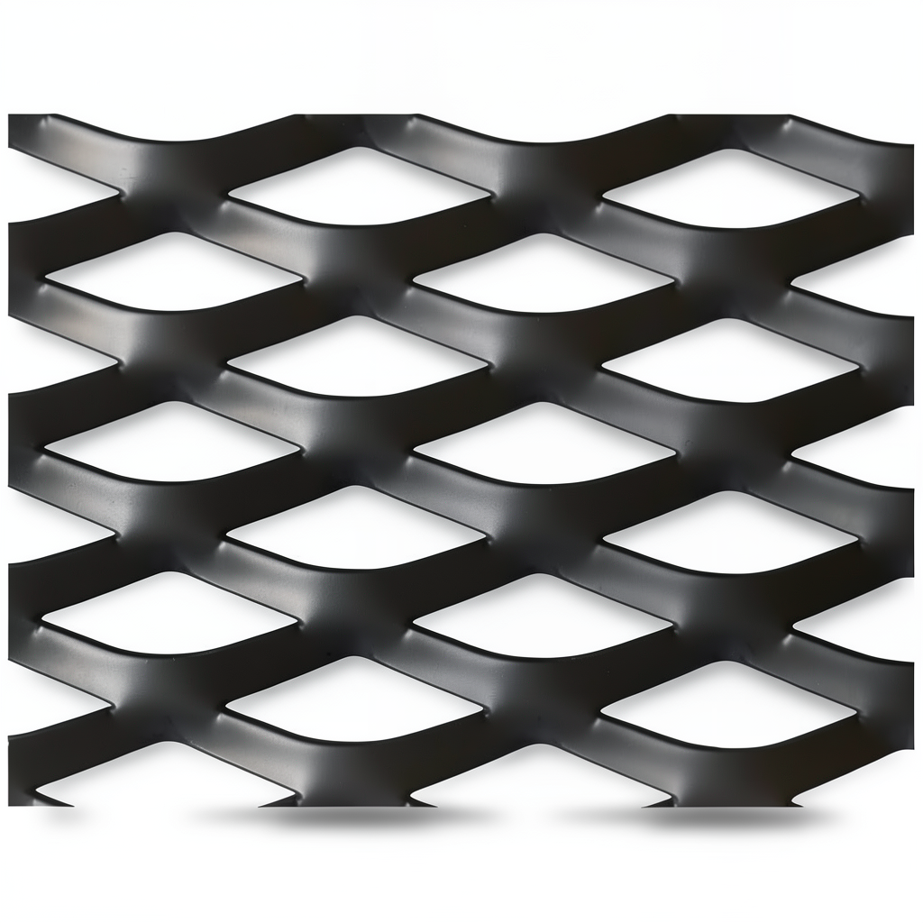 Hot Rolled Black Steel Expanded Metal Mesh Thickness 1.8 mm Width 2.44 m Length 7 m