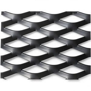 Hot Rolled Steel Expanded Metal Mesh Thickness 1.8 mm Width 2.44 m Length 3 m, Black