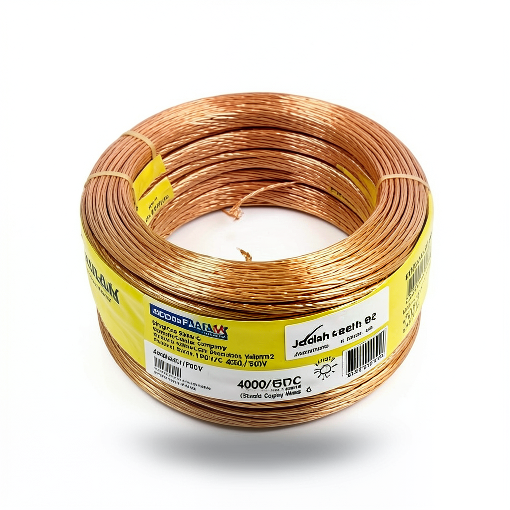 لفة سلك مفرد نحاس مجدول CU/PVC مقاس 400 mm2، 450/750 فولت، لون أصفر | شركة كابلات جدة