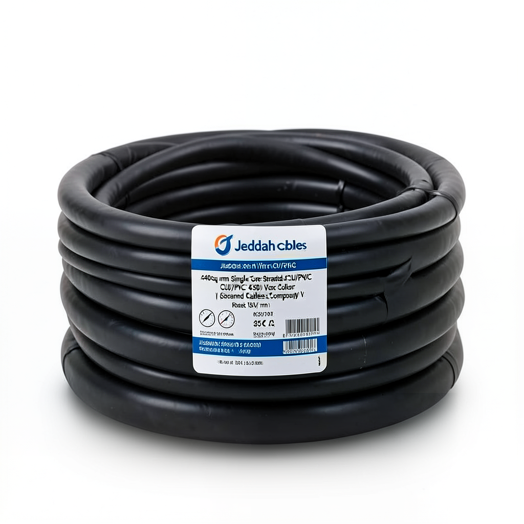 240sq mm Single Core Stranded Wire CU/PVC, 450/750 Voltage, Black Color | Jeddah Cables Company