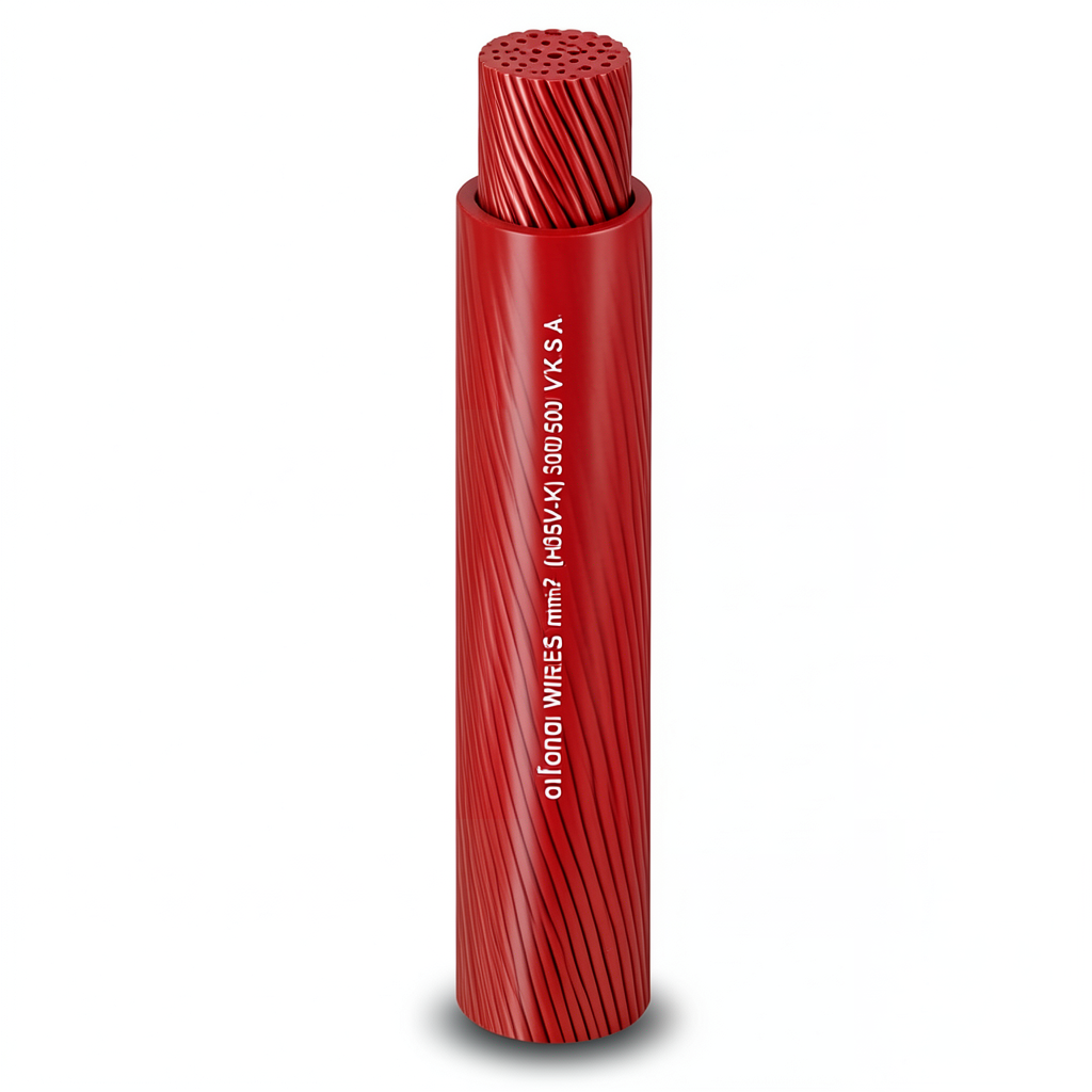 Flexible Copper Electrical Wire Heat Resistant PVC Insulated 50 sq mm, 450/750V, Red | Al Fanar