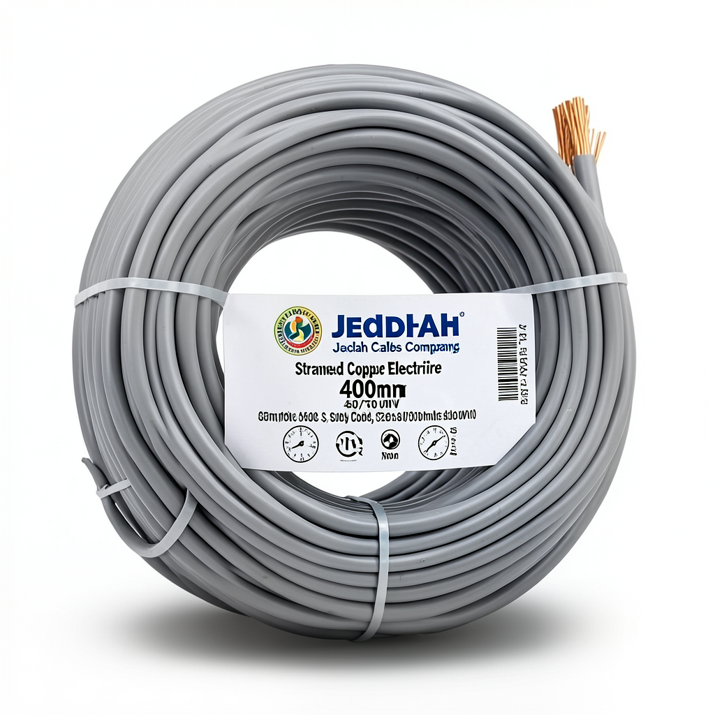 Stranded Copper Electric Wire 400mm Size, 450/750 volts, Gray Color | Jeddah Cables Company