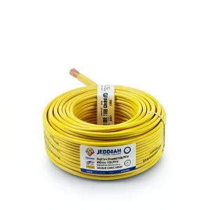 لفة سلك مفرد نحاس مجدول CU/PVC مقاس 400 mm2، 450/750 فولت، لون أصفر | شركة كابلات جدة