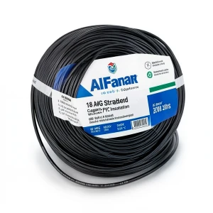 سلك AWM نحاس مجدول 18 AWG 600 فولت عزل PVC اسود طول 2500 قدم | شركة الفنار