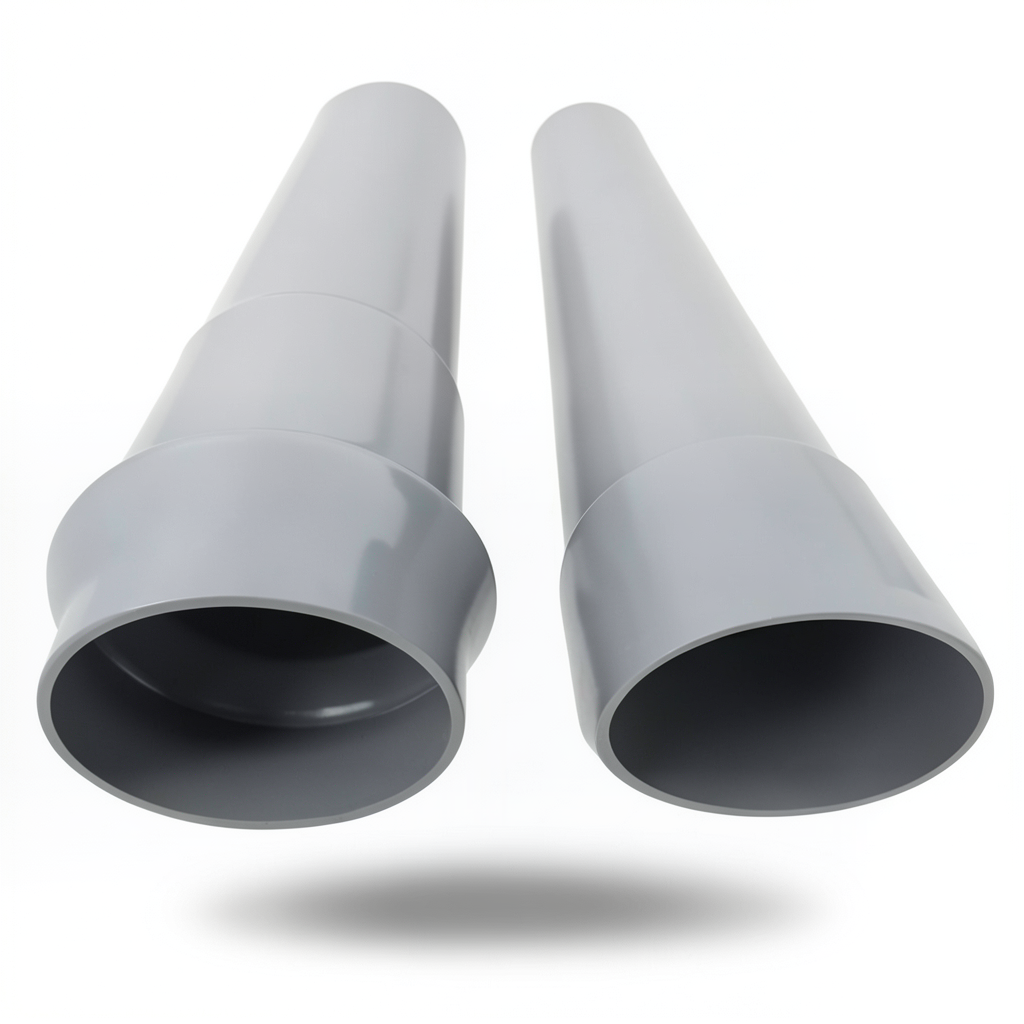 مواسير UPVC مقاس 110 مم، سمك 3.8 مم، لون رمادي