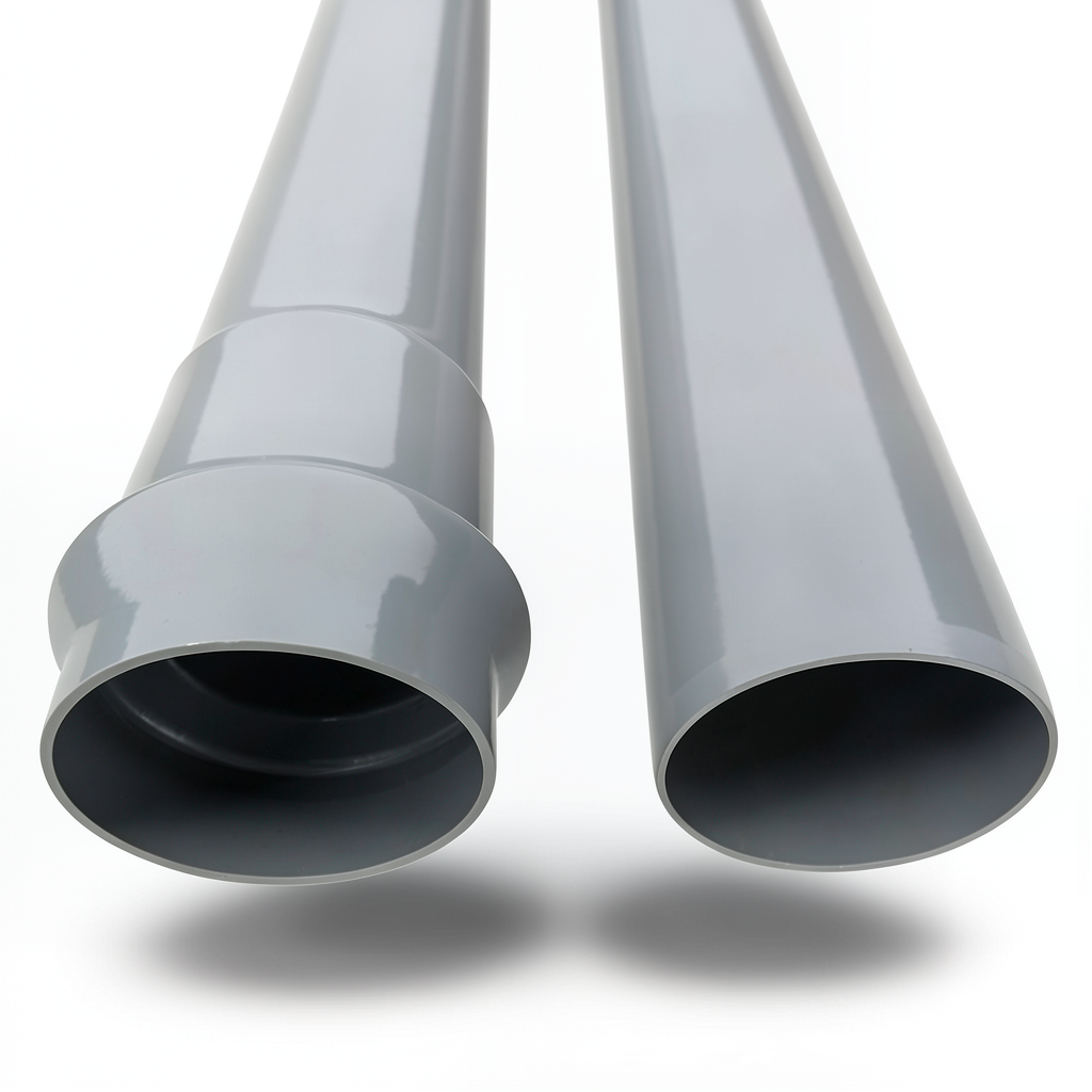 UPVC Pipe 400 mm Size, 11 mm Thickness, Gray Color for Drainage