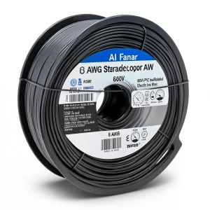 سلك كهرباء AWM نحاس مجدول 8 AWG، 600 فولت، معزول PVC، أسود، 2500 قدم | شركة الفنار