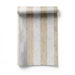 Wall Decoration Striped Design 10m x 0.53m Gray with Beige