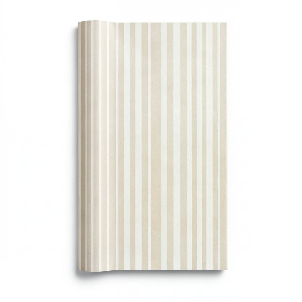 Striped Wall Covering 0.53 m x 10 m Beige Color, Model 18320
