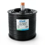 لفة سلك AWM نحاس مجدول 1 AWG، 600 فولت، عزل PVC، أسود، طول 2500 قدم | شركة الفنار