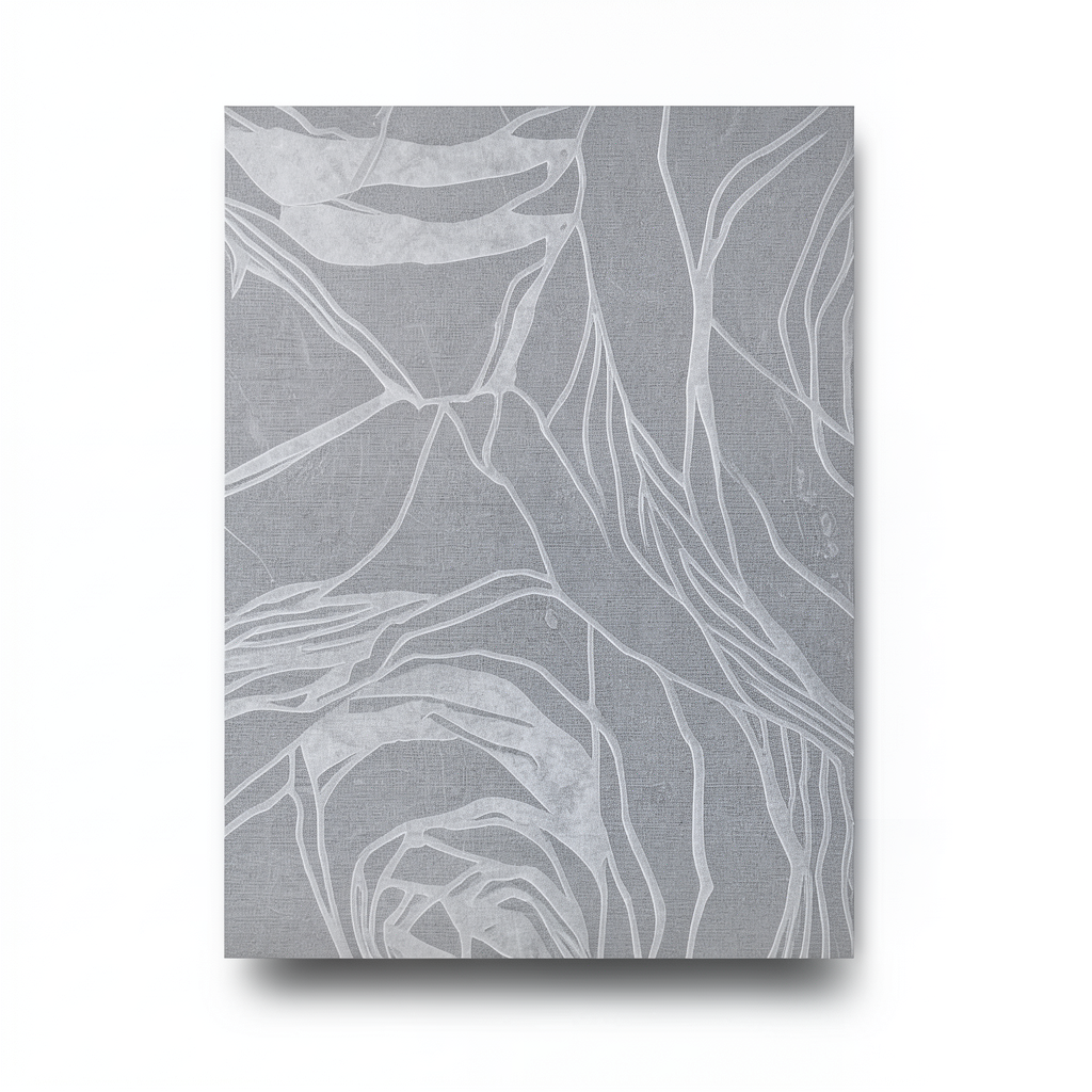 Italian Wallpaper Floral Design Gray Color, Size 10m x 0.73m, Model 125011