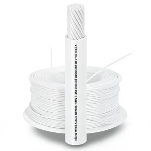 سلك كهرباء AWM نحاس مجدول 16 AWG، 600 فولت معزول PVC، أبيض، 2500 قدم | شركة الفنار