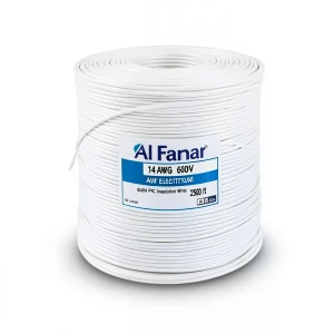 لفة سلك AWM نحاس مجدول 14 AWG 600 فولت عزل PVC أبيض طول 2500 قدم | شركة الفنار