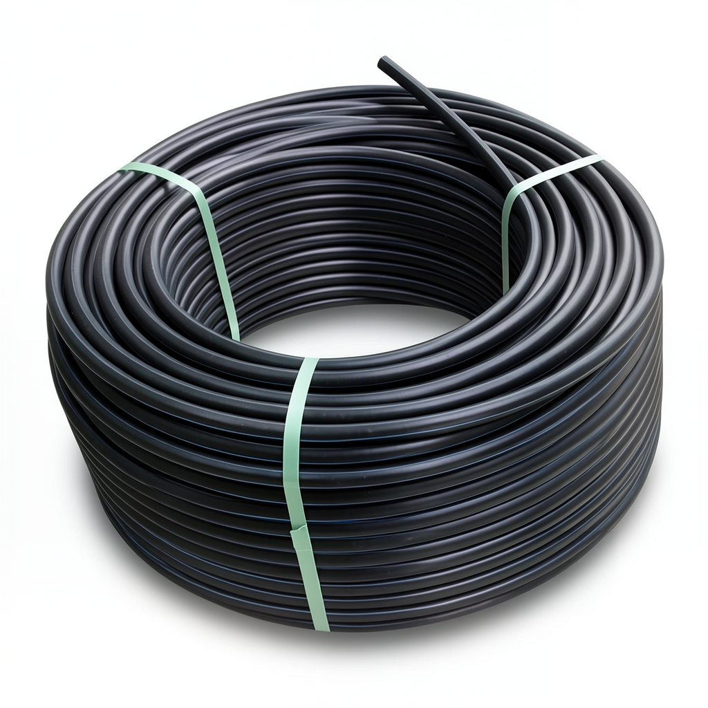 لفة أنابيب بلاستيك HDPE ضغط 10 بار PE 80 قطر خارجي 75 مم SDR 13.6 لون أسود