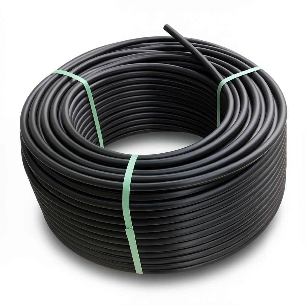 HDPE Polyethylene Plastic Coil Pipe 10 Bar Pressure PE 80, 90 mm Outer Diameter SDR 13.6 Black