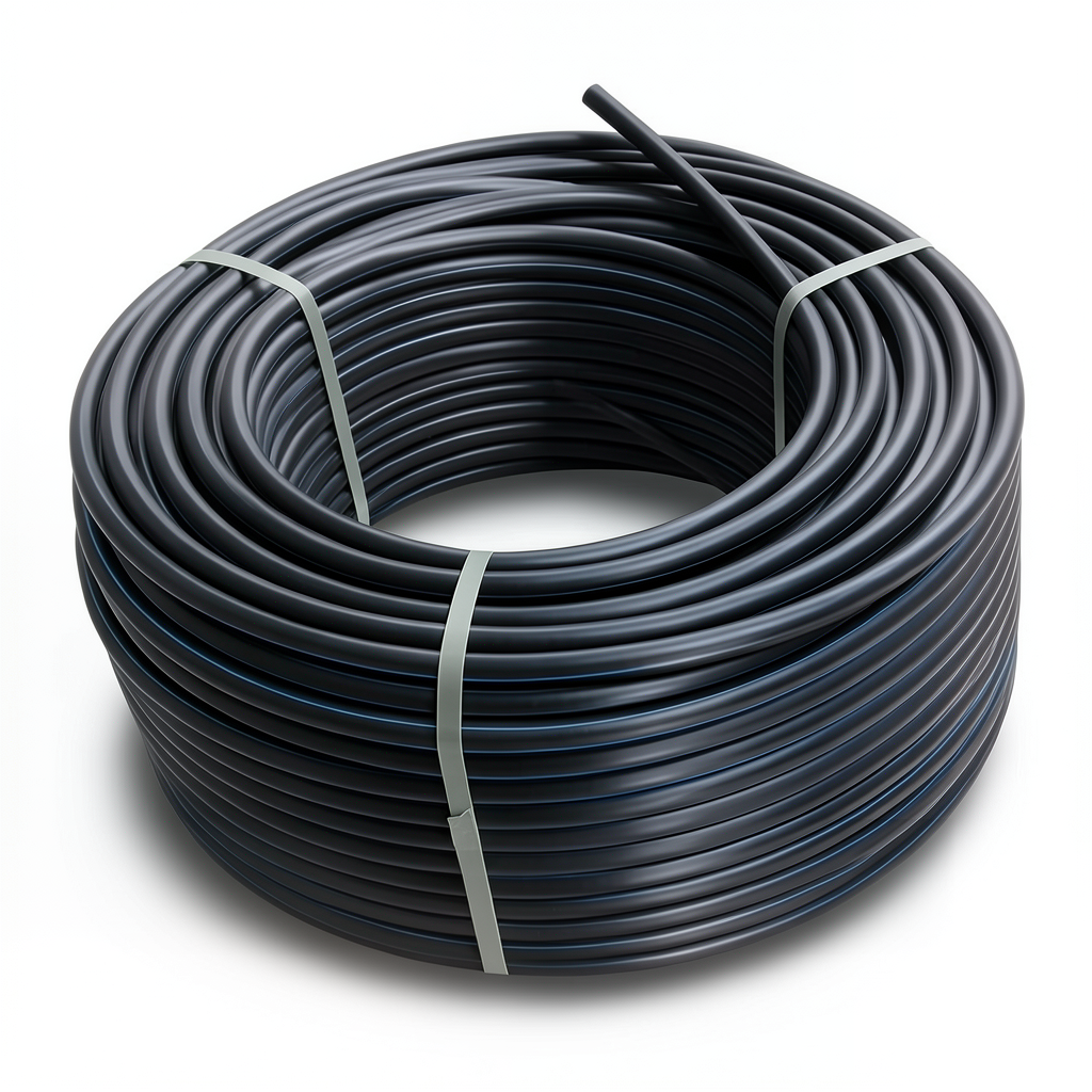 لفة أنابيب HDPE ضغط 10 بار PE 80 قطر خارجي 110 مم SDR 13.6 لون أسود