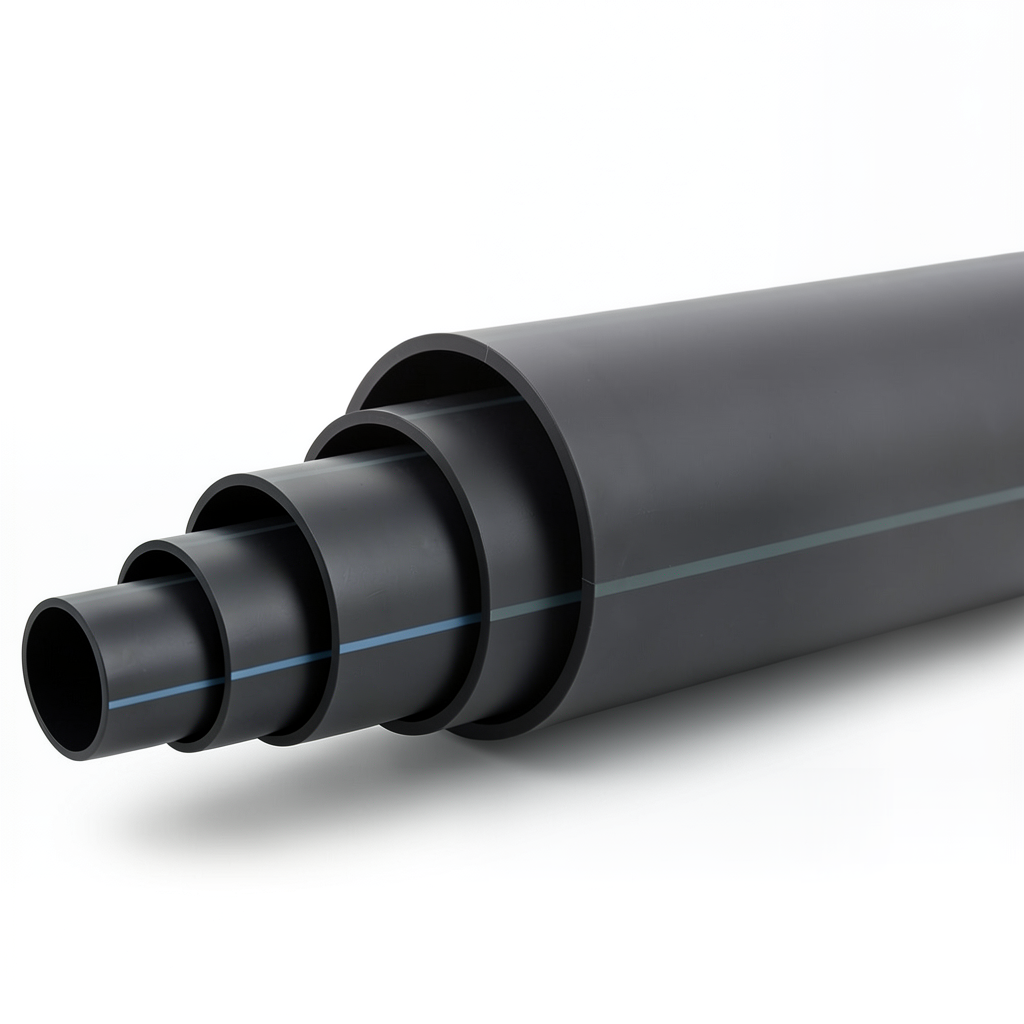 HDPE Polyethylene Pipe PN 10 Bar PE 80 Outside Diameter 225 mm SDR 13.6 Black