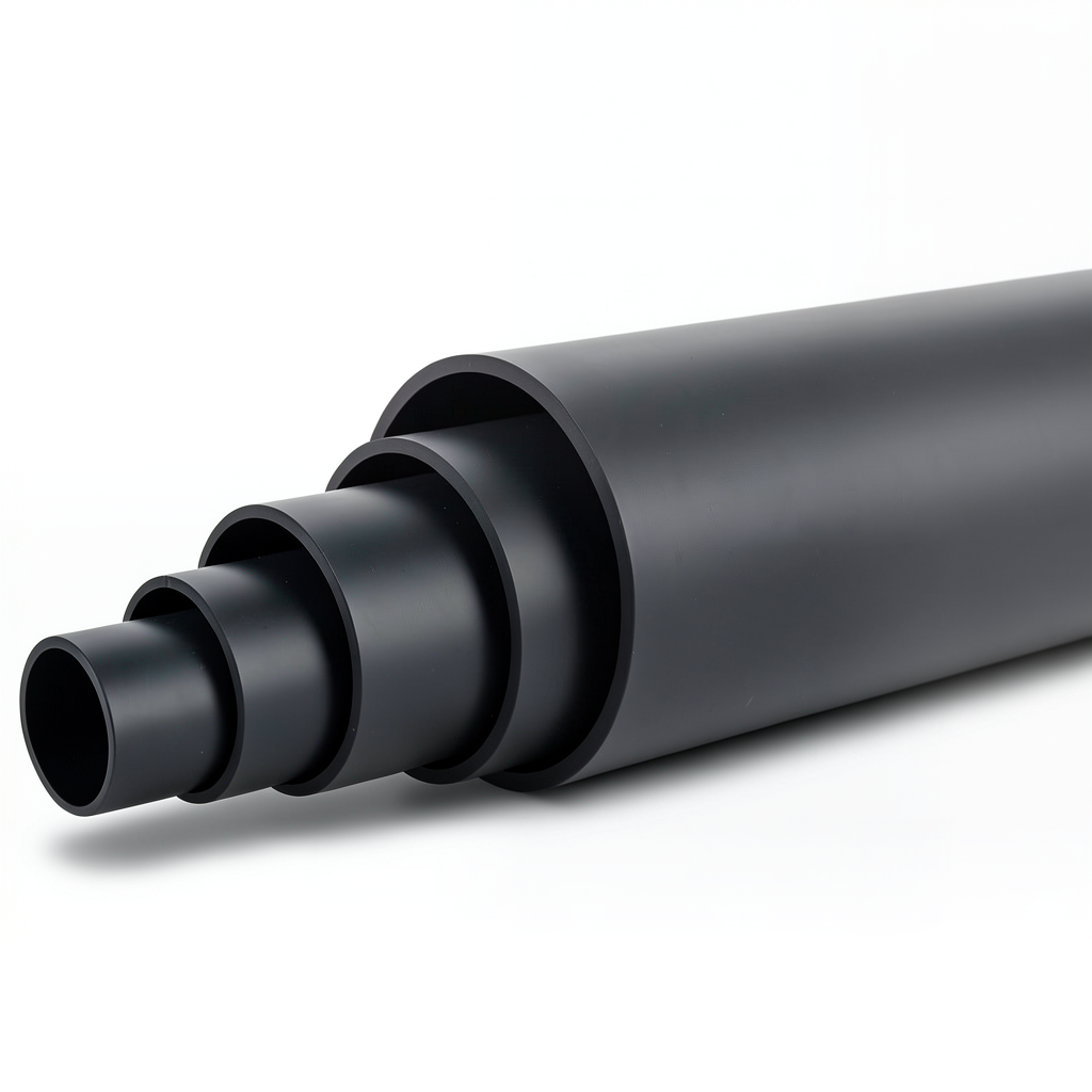 HDPE Polyethylene Pipe 10 Bar Pressure PE 80 250 mm OD SDR 13.6 Black