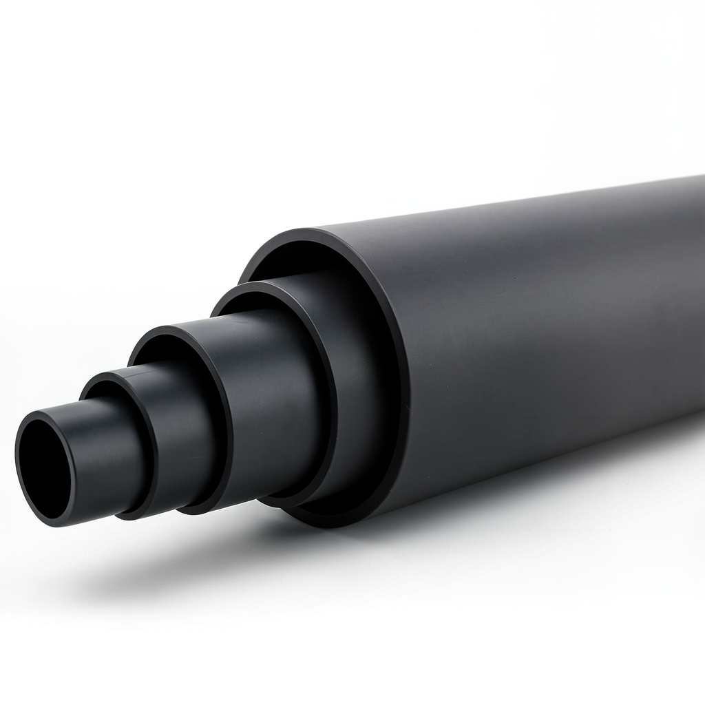 مواسير بلاستيك HDPE ضغط 10 بار PE 80 قطر 280 مم SDR 13.6 لون أسود