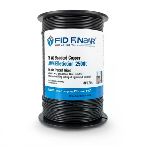 سلك كهرباء AWM نحاس مجدول 16 AWG، 600 فولت، معزول PVC، اسود، 2500 قدم | شركة الفنار