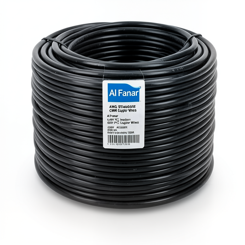 6 AWG Stranded Copper AWM Electric Wire, 600V PVC Insulation, Black, 2500ft | Al Fanar