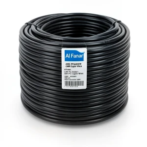 لفة سلك AWM نحاس مجدول 6 AWG 600 فولت، عزل PVC، اسود، طول 2500 قدم | شركة الفنار