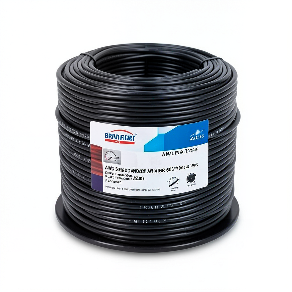 1 AWG Stranded Copper AWM Wire 600V PVC Insulation Black 2500ft | Al Fanar