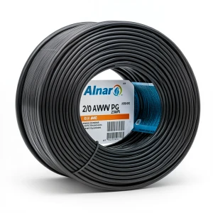 سلك AWM نحاس مجدول 2/0 AWG جهد 600 فولت عزل PVC اسود طول 2500 قدم | شركة الفنار