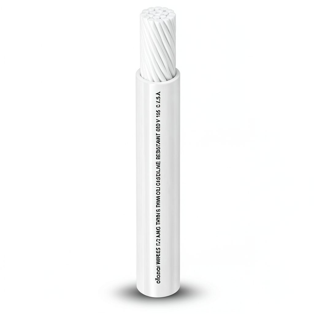 سلك AWM نحاس مجدول 18 AWG 600 فولت عزل PVC أبيض طول 2500 قدم | شركة الفنار