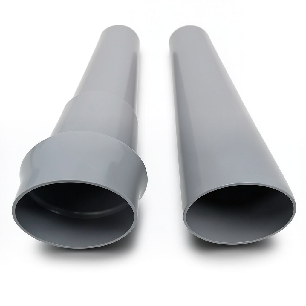 UPVC Pipe Sewer Size 500 mm Thickness 12.2 mm Gray Color