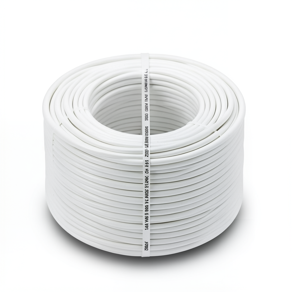لفة سلك AWM نحاس مجدول 14 AWG 600 فولت عزل PVC أبيض طول 2500 قدم | شركة الفنار