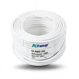 10 AWG Stranded Copper AWM Wire, 600 Volts, PVC Insulation, White, 2500 ft | Al Fanar